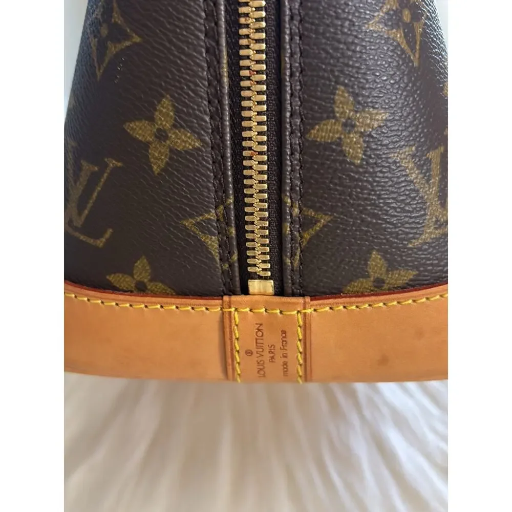 Louis Vuitton Monogram Alma Satchel in Brown and Tan